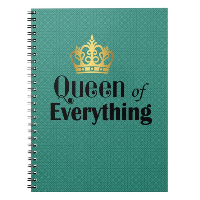 Queen of Everything Aquamarin Diamonds Pattern Notizblock (Vorderseite)