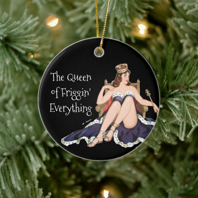 Queen of Everything Retro Pinup Keramik Ornament (Baum)