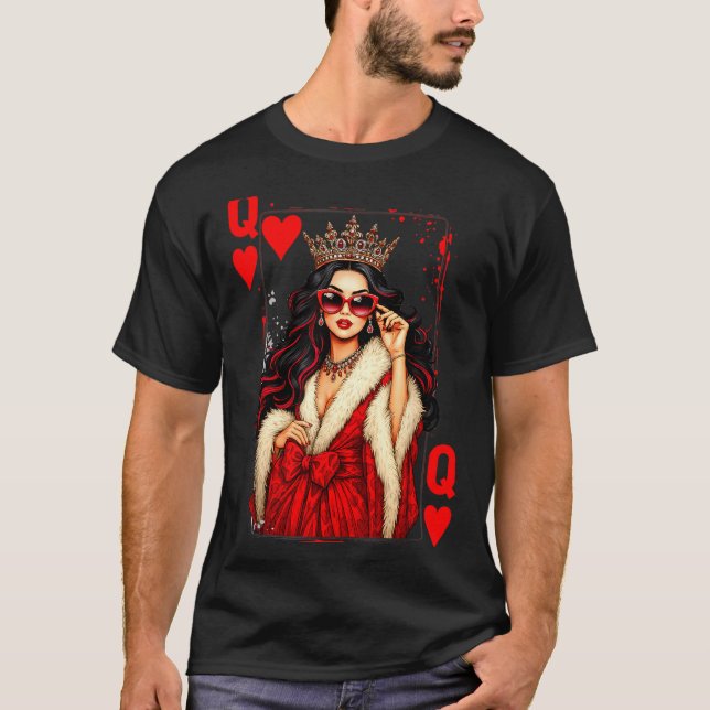 Queen Of Heart Playing Card Love Valentine Outfit  T-Shirt (Vorderseite)