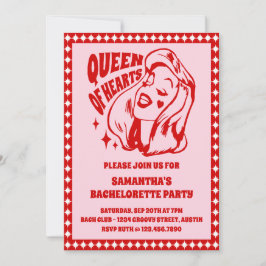 Queen of Hearts Bachelorette Party Einladung