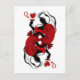 Queen of hearts. Fashion playing card Postkarte