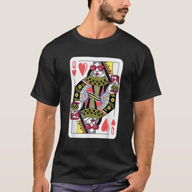 Queen Of Hearts Funny Playing Card Poker Costume G T-Shirt (Vorderseite)