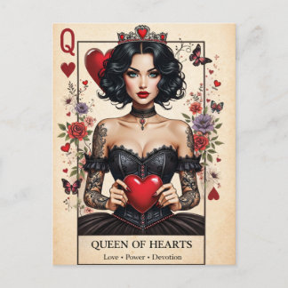 Queen of Hearts Gothic Tarot Postcard  Postkarte
