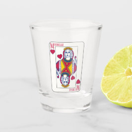 Queen of Hearts Individuelle Name Spielkarte Schnapsglas