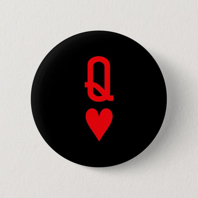 Queen Of Hearts King Of Heart Couple Matching Wome Button (Vorderseite)