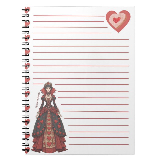 Queen of Hearts Notizblock (Vorderseite)