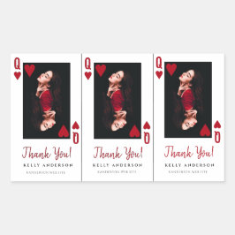 Queen of Hearts Photo Hairdresser Thank You Rechteckiger Aufkleber