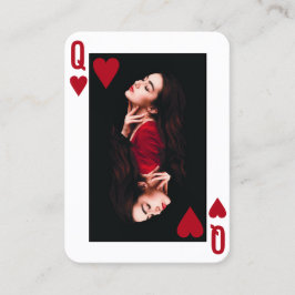 Queen of Hearts Photo QR Code Social Hairdresser Visitenkarte