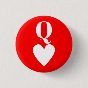 Queen of Hearts - Playing Card Symbol Button