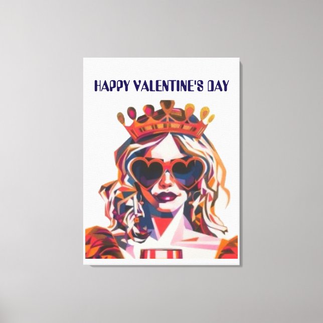 Queen of Hearts Pop Art Leinwanddruck (Vorderseite)