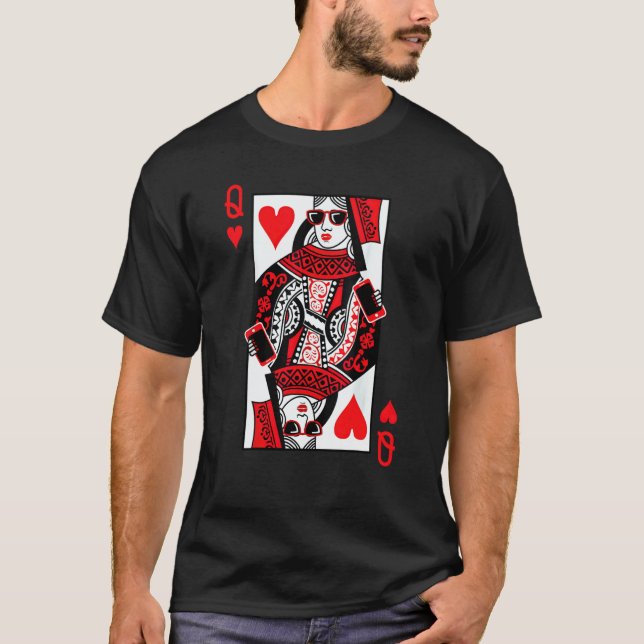 Queen Of Hearts Valentines Matching Couples Valent T-Shirt (Vorderseite)