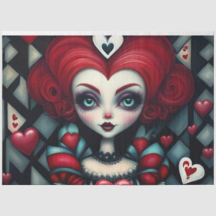 Queen of Hearts Wonderland Decoupage Tissue Paper Seidenpapier