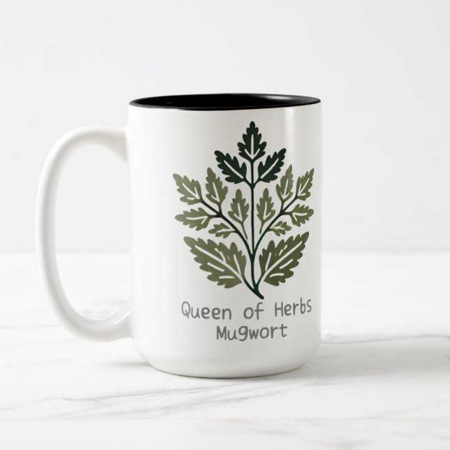 Queen of Herbs Mugwort3 Zweifarbige Tasse (Links)