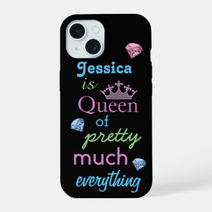 "Queen of Hübsch Much Everything" - Girlanziat iPhone 15 Hülle