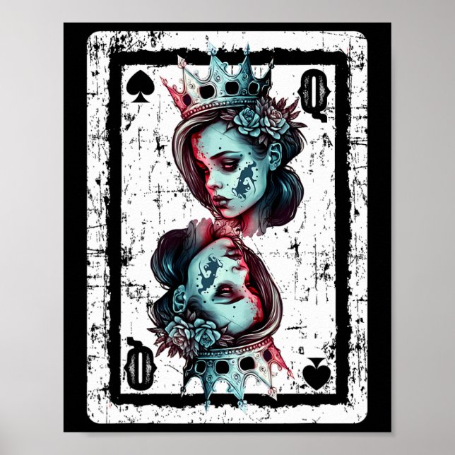 Queen of Spades Gothic Card Game Halloween Poster (Vorne)