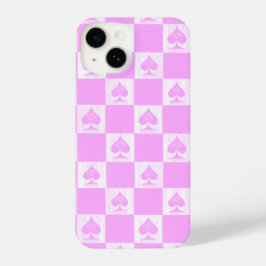 Queen of Spades iPhone Case Niedlich Pink Schachbr 14 Hülle