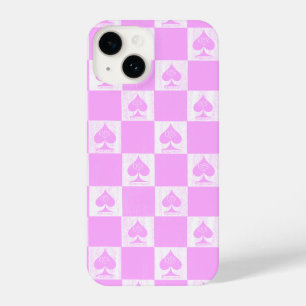 Queen of Spades iPhone Case Niedlich Pink Schachbr iPhone 14 Hülle