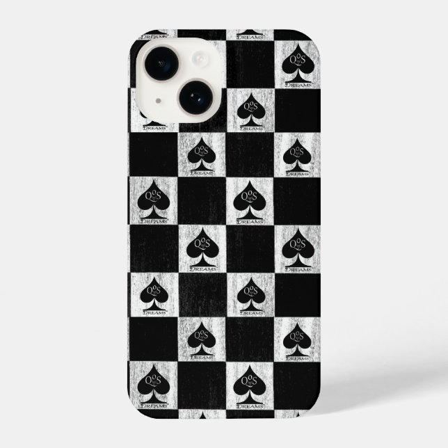 Queen of Spades iPhone Case White Schachbretts QoS iPhone Hülle (Rückseite)