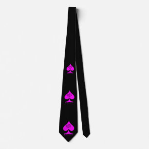 Queen of Spades Neck Tie Magenta Black QoS Dreams Krawatte