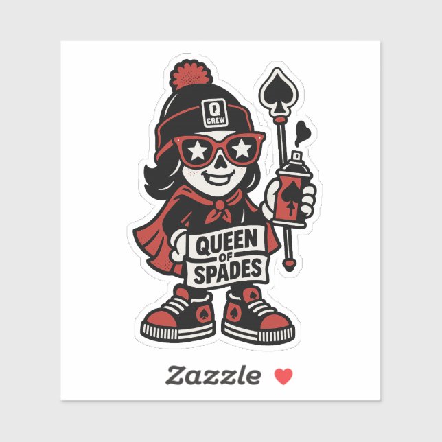 Queen of Spades Street Mascot - Pro Grind Edition Aufkleber (Blatt)