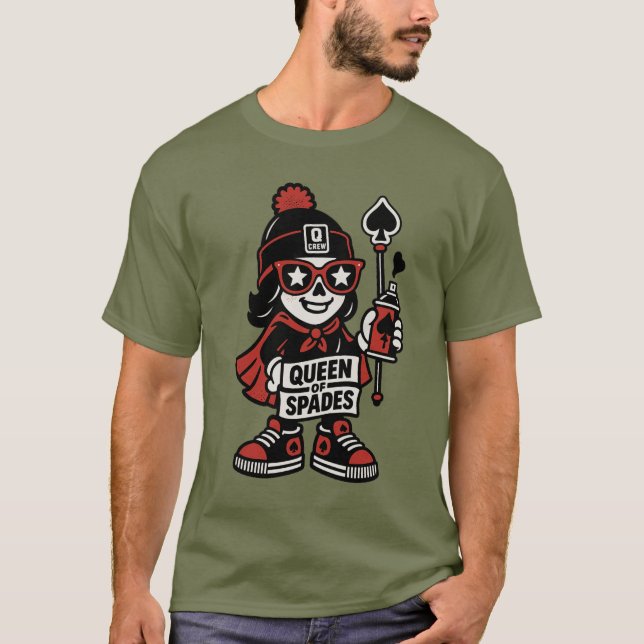 Queen of Spades Street Mascot - Pro Grind Edition T-Shirt (Vorderseite)