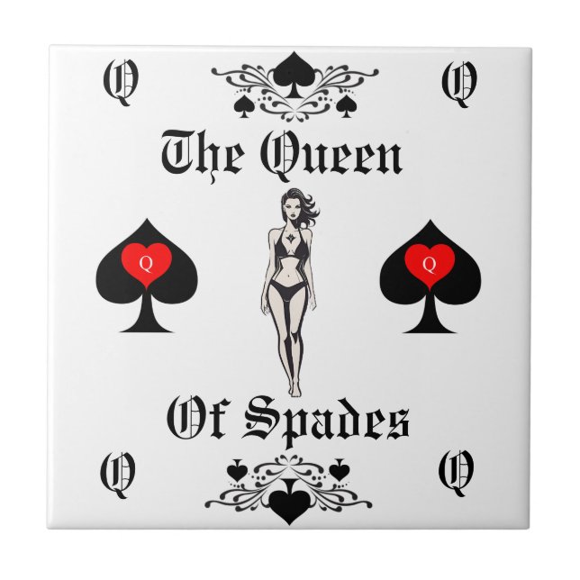 Queen of Spades Tarot Card Thunder_Cove Fliese (Vorderseite)