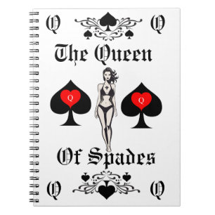 Queen of Spades Tarot Card Thunder_Cove Notizblock
