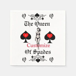 Queen of Spades Tarot Card Thunder_Cove Serviette