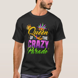 Queen of the Crazy Parade Beads Bling Joker Jester T-Shirt