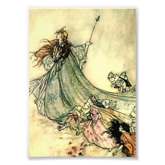 "Queen of the Fairies" von Arthur Rackham Fotodruck (Vorne)