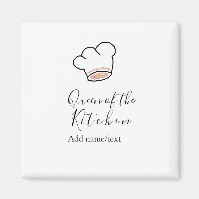 Queen of the kitchen chef cooking add name crown  magnet (Vorne)