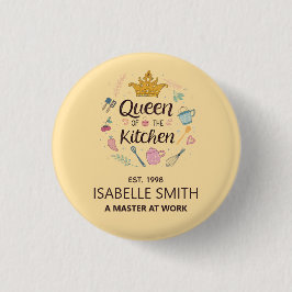 Queen of the Kitchen Custom Name Design Button