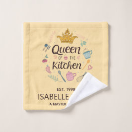 Queen of the Kitchen Custom Name Design Waschlappen