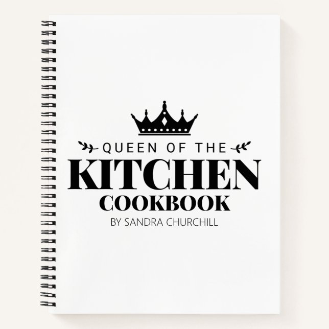 Queen of The Kitchen Kochbook Rezept Personalisier Notizbuch (Vorderseite)