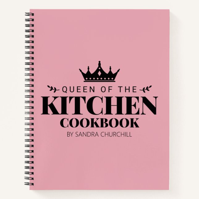 Queen of The Kitchen Kochbook Rezept Personalisier Notizbuch (Vorderseite)