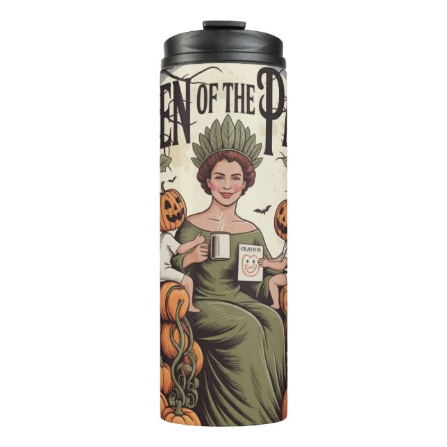 Queen of the Patch Halloween Thermal Tumbler Gift Thermosbecher (Vorderseite)