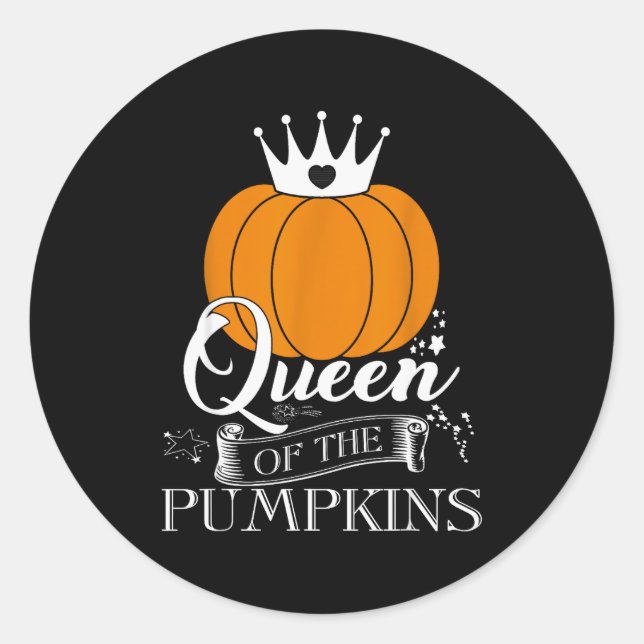 Queen Of The Pumpkins Halloween  Runder Aufkleber (Vorderseite)