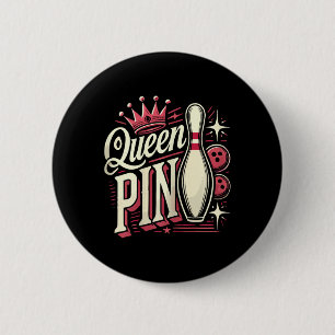 Queen Pin Hemd Bowler Bowling Liga Für Bowling Button