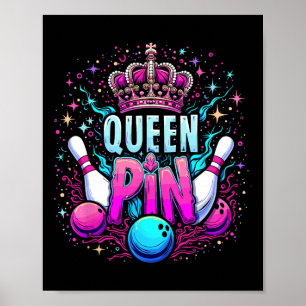 Queen Pin Hemd Bowler Bowling Liga Für Bowling Poster