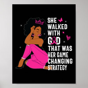 Queen Pink Ribbon Breast Cancer Awareness Month Wo Poster