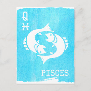 Queen Pisces Horoscope Star Sign Zodiac Birthday Postkarte