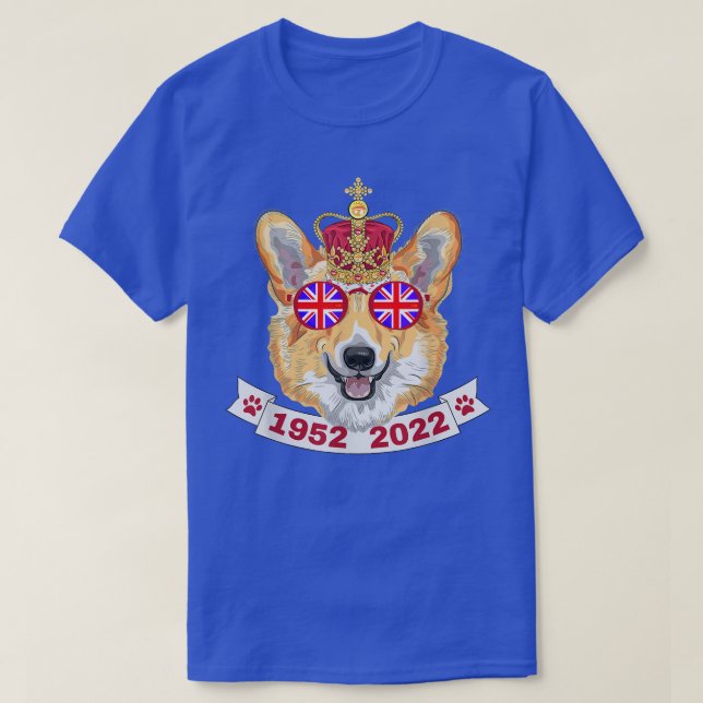 Queen Platinum Jubilee Shirt, Queens Royal Corgi S T-Shirt (Design vorne)