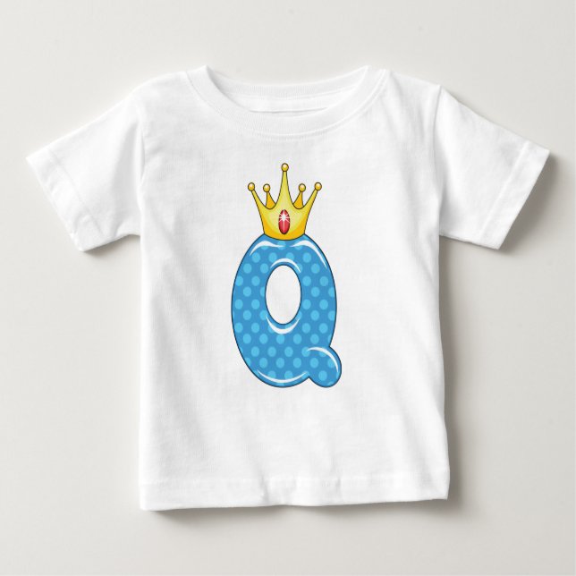 Queen - Q Alphabet mit Krone Baby T-shirt (Vorderseite)