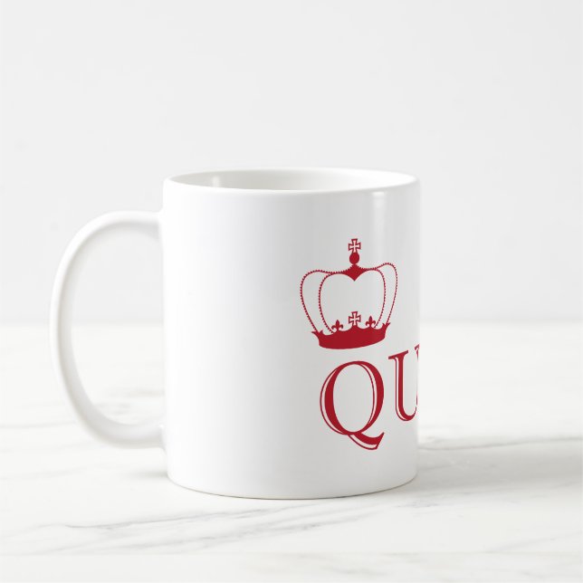Queen Red Crown - anpassbare Hintergrundfarbe Tasse (Links)
