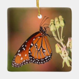Queen-Schmetterling auf einem Ast Keramikornament