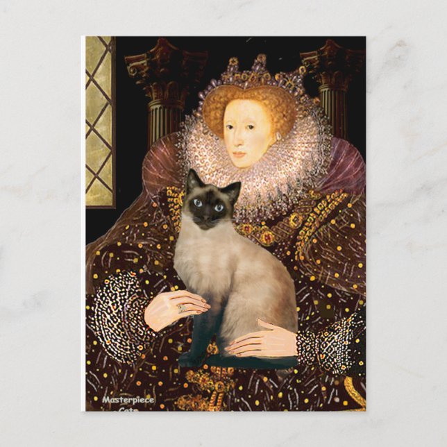 Queen-Siegel Point Siamese Cat Postkarte (Vorderseite)