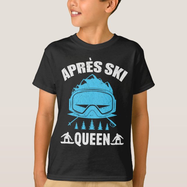 Queen Skiing Snowboard Winter Sports Nach Ski T-Shirt (Vorderseite)