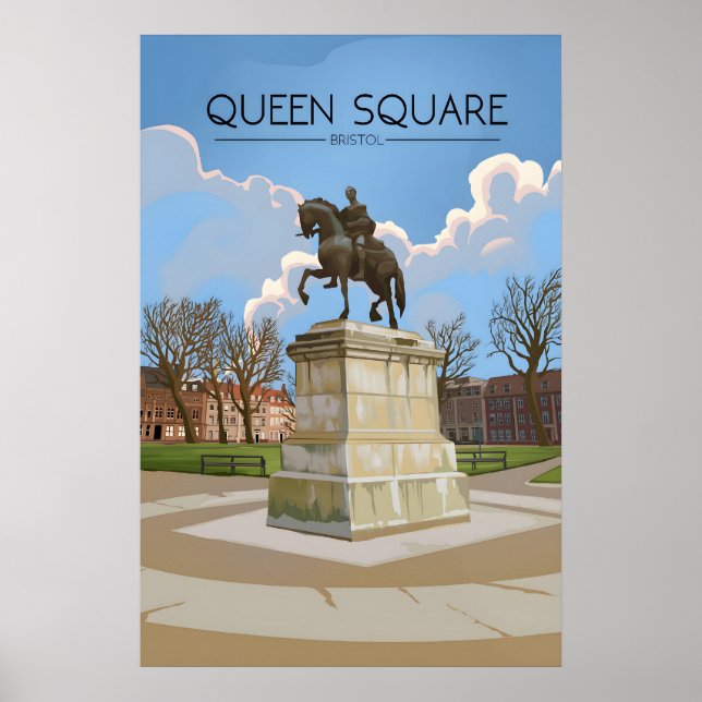 Queen Square Bristol Reiseplakat Poster (Vorne)