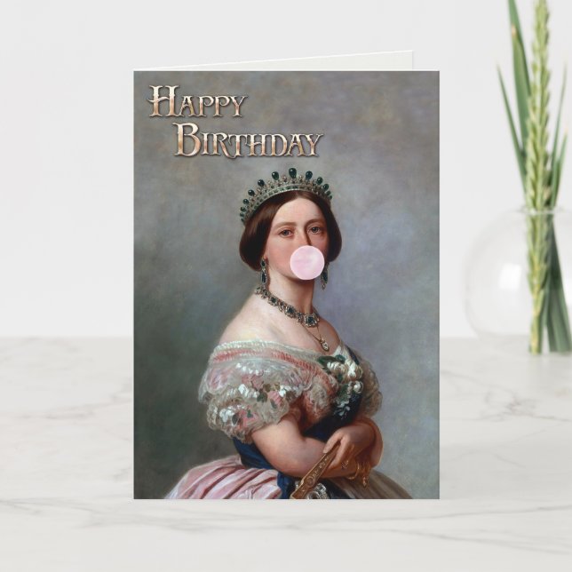 Queen Victoria pink satin blown pinkfarbenes Kaugu Karte (Vorderseite)