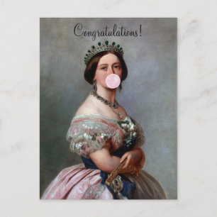 Queen Victoria pink satin blown pinkfarbenes Kaugu Postkarte